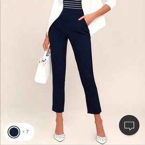 Lulu’s navy blue high waisted trouser pants